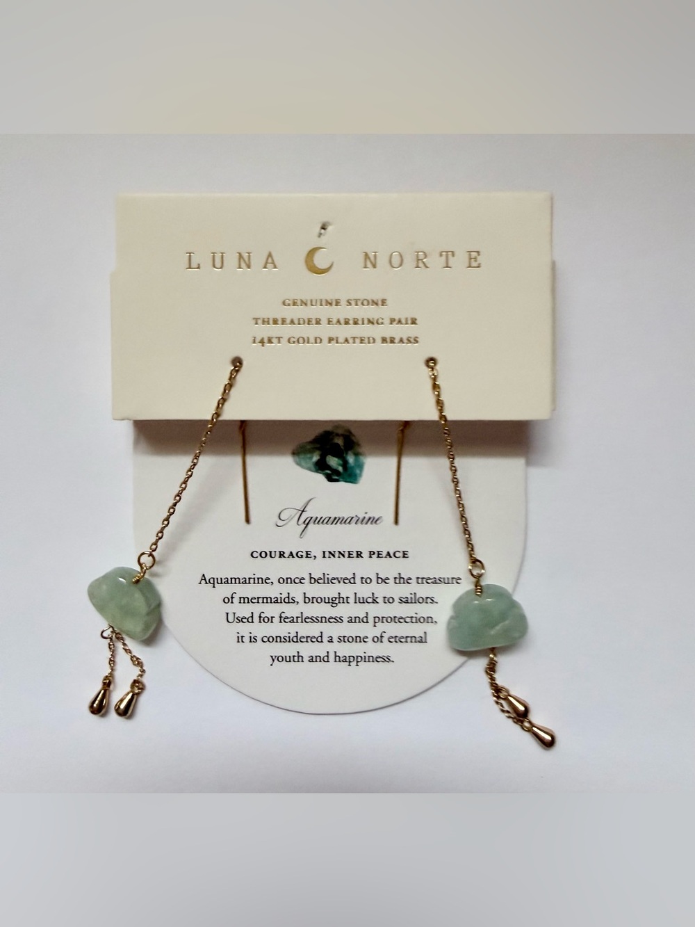 NWT Luna Norte - Cloud Nine Aquamire Gemstone Drop Earring - Picture 3 of 5